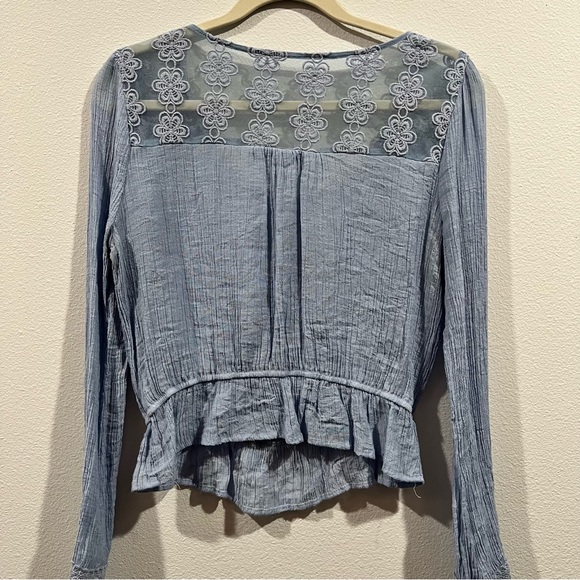 3/$15 Baby Blue Blouse - Picture 2 of 7